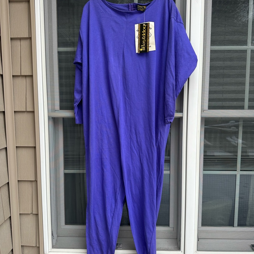 Vintage Happy Legs purple one piece romper Medium New w/ tags